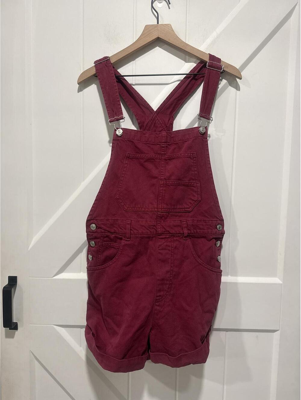 Free People We The Free Berry Denim Ziggy Shortalls, Size S